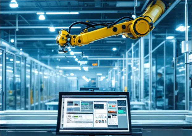 Industrieroboter gesteuert durch SPS-Programmierung